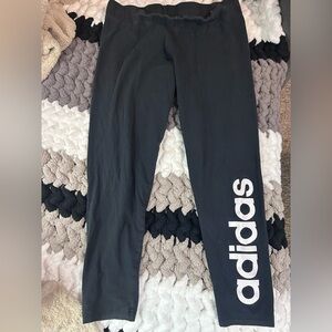 Adidas Charcoal Leggings with White Logo